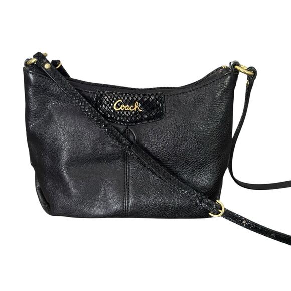 Coach Ashley Black Leather Crossbody Bag Classic Designer - Picture 1 of 13
